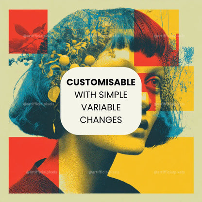 Vintage Abstract Pop Art Portrait Prompt for Midjourney AI Image Generator - CITTRA Collective