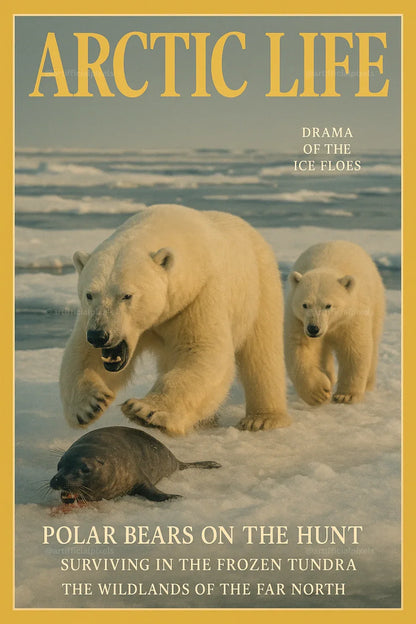 Cinematic Wildlife Magazine Poster AI Art Generator – Midjourney Prompt Pack with Images - CITTRA Collective