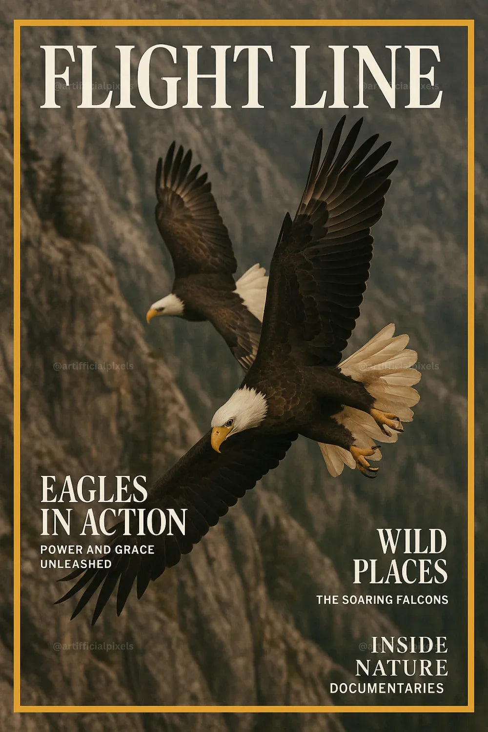 Cinematic Wildlife Magazine Poster AI Art Generator – Midjourney Prompt Pack with Images - CITTRA Collective