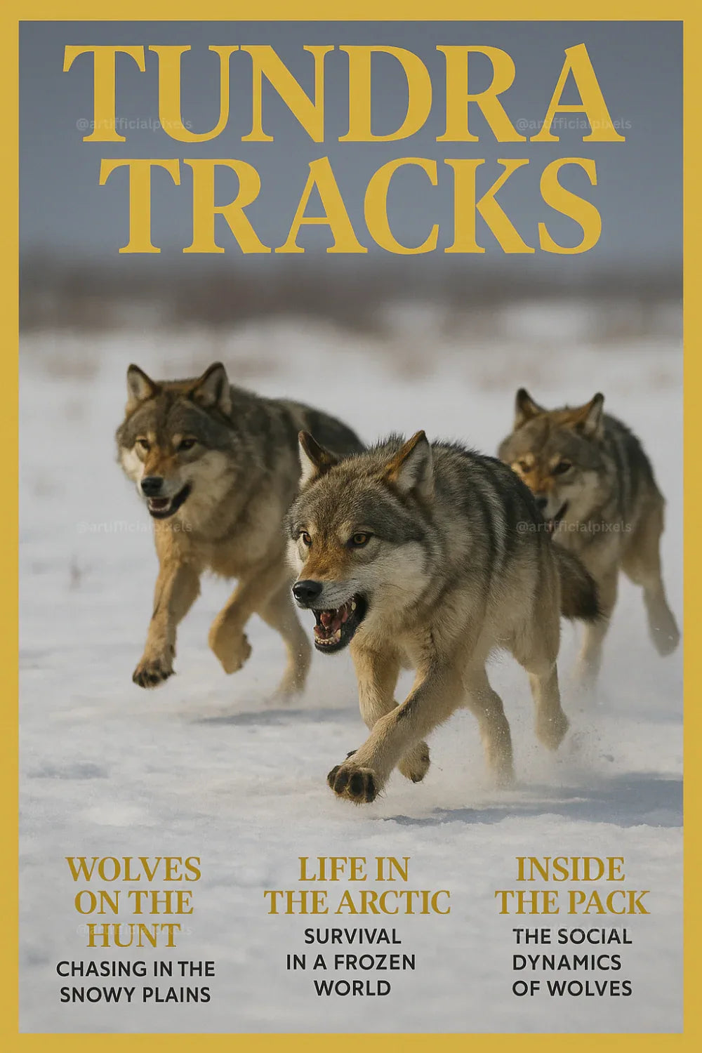 Cinematic Wildlife Magazine Poster AI Art Generator – Midjourney Prompt Pack with Images - CITTRA Collective