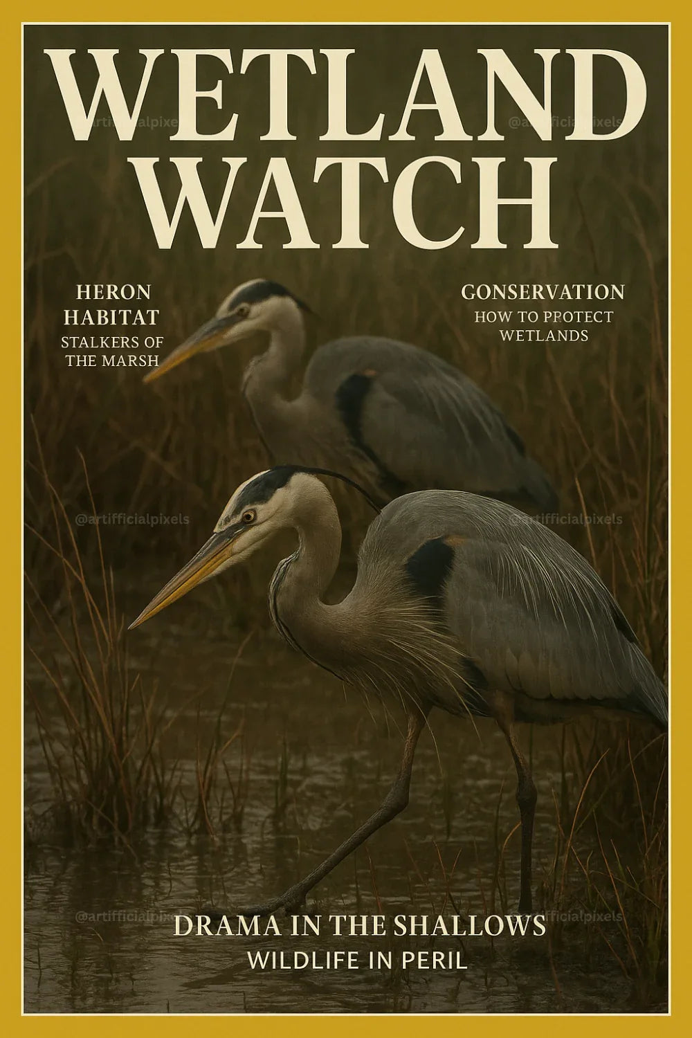 Cinematic Wildlife Magazine Poster AI Art Generator – Midjourney Prompt Pack with Images - CITTRA Collective