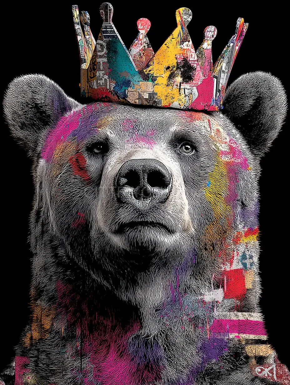 Graffiti Animal Portraits in Crowns Prompt - CITTRA Collective