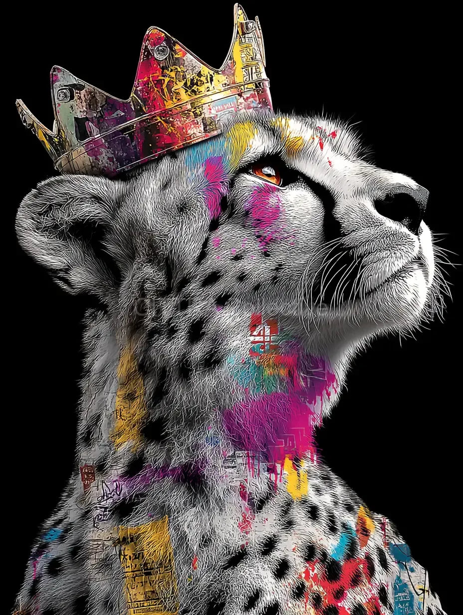 Graffiti Animal Portraits in Crowns Prompt - CITTRA Collective