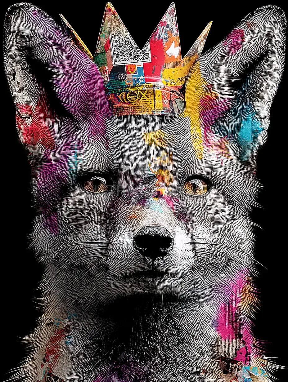 Graffiti Animal Portraits in Crowns Prompt - CITTRA Collective