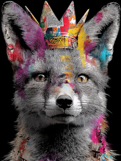 Graffiti Animal Portraits in Crowns Prompt - CITTRA Collective