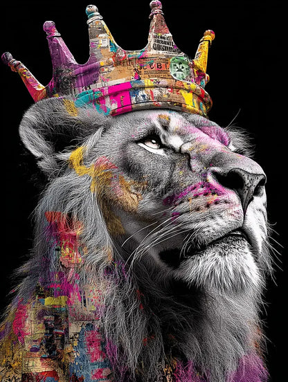 Graffiti Animal Portraits in Crowns Prompt - CITTRA Collective
