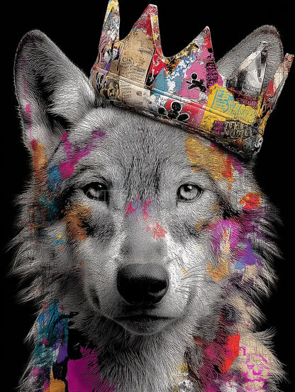 Graffiti Animal Portraits in Crowns Prompt - CITTRA Collective
