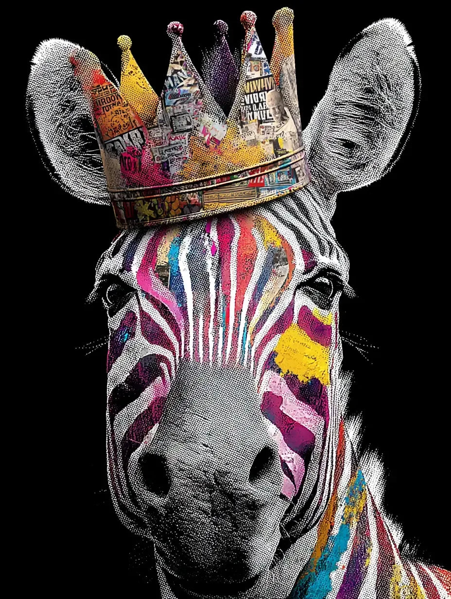 Graffiti Animal Portraits in Crowns Prompt - CITTRA Collective