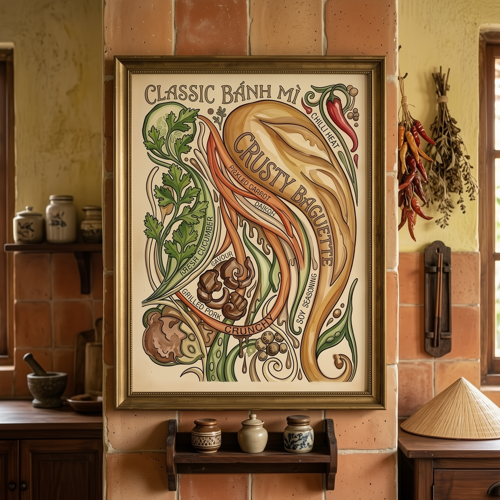 Vietnamese Banh Mi Recipe Poster