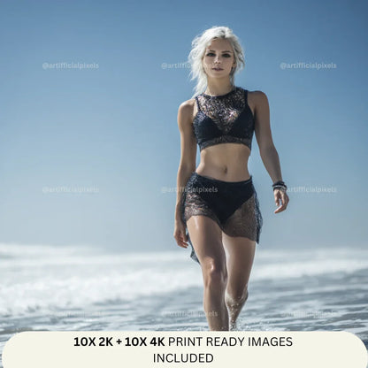 Summer Models on the Beach Prompt for Midjourney AI Image Generator - CITTRA Collective