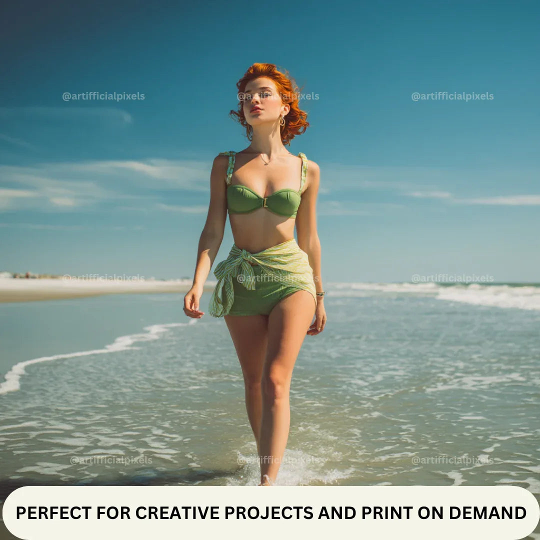 Summer Models on the Beach Prompt for Midjourney AI Image Generator - CITTRA Collective