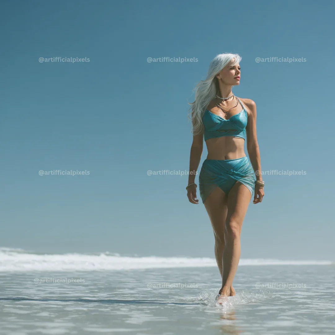 Summer Models on the Beach Prompt for Midjourney AI Image Generator - CITTRA Collective