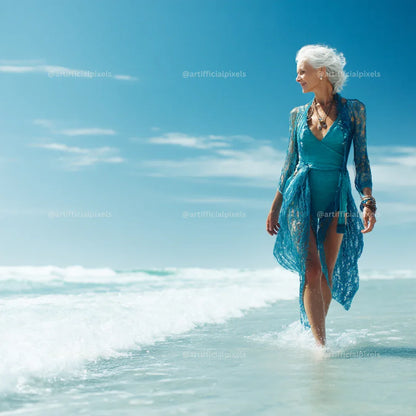 Summer Models on the Beach Prompt for Midjourney AI Image Generator - CITTRA Collective