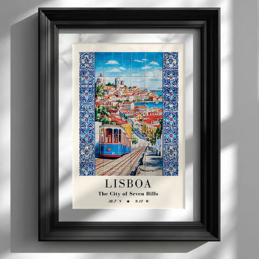 Lisbon Azulejo Travel Poster - CITTRA Collective