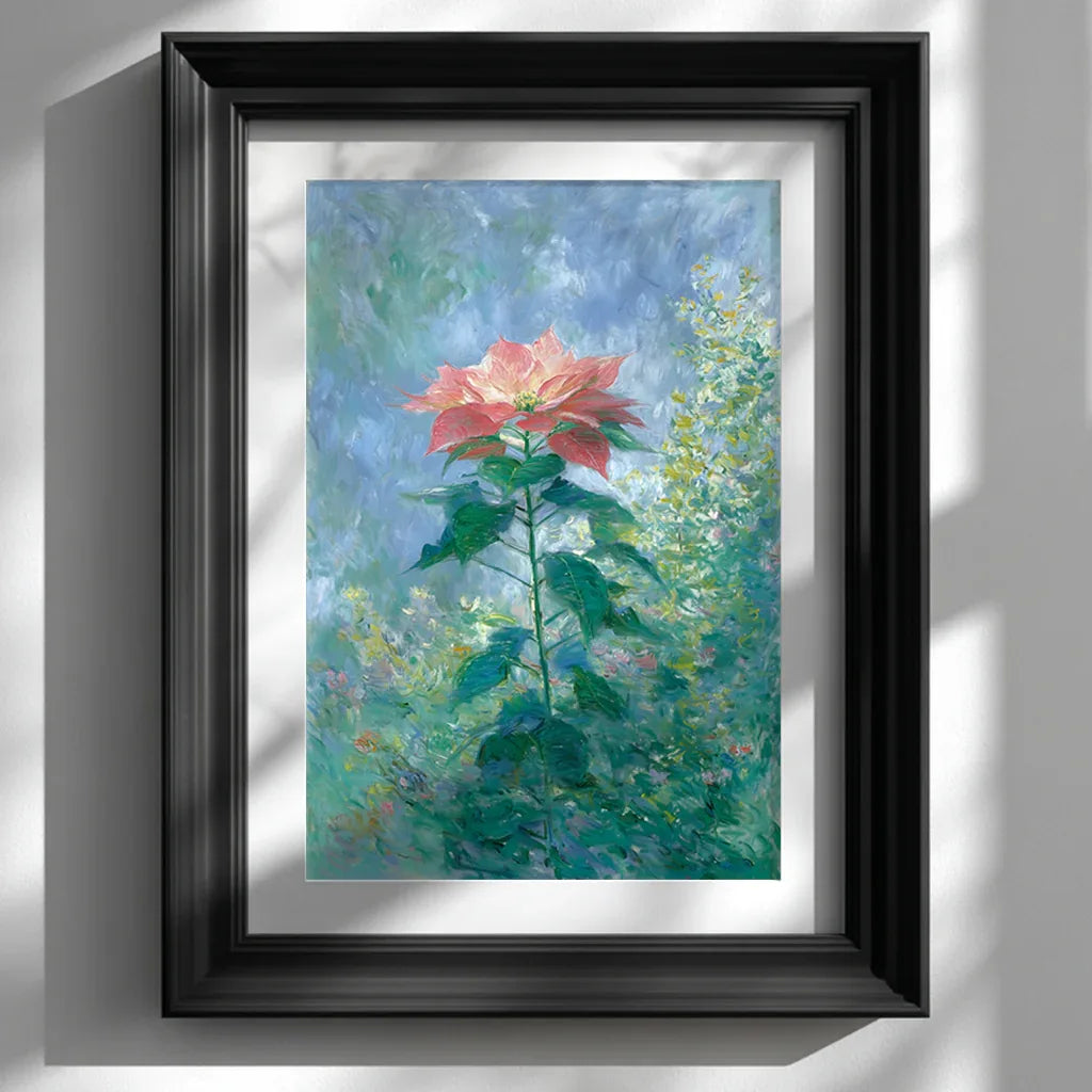 Floral Poinsettia Impressionist Print - CITTRA Collective