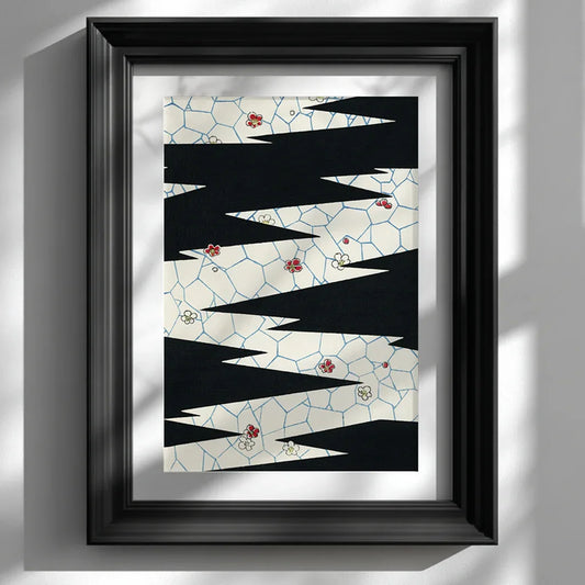 Abstract Japanese Floral Stream Print - CITTRA Collective