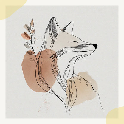 boho-hand-drawn-animals-midjourney-ai-prompt-fox