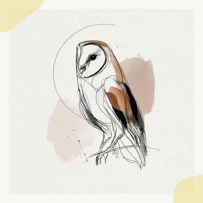 boho-hand-drawn-animals-midjourney-ai-prompt-owl