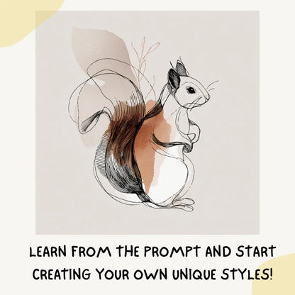 boho-hand-drawn-animals-midjourney-ai-prompt-squirrel