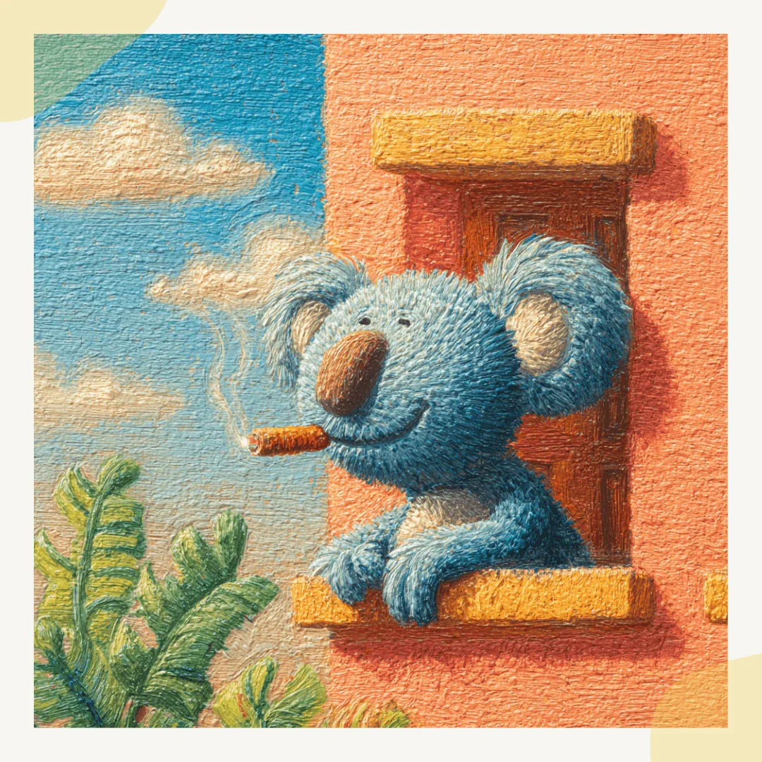 Midjourney Prompt for Cartoon Animals Smoking in Crayon Art Style - CITTRA Collective