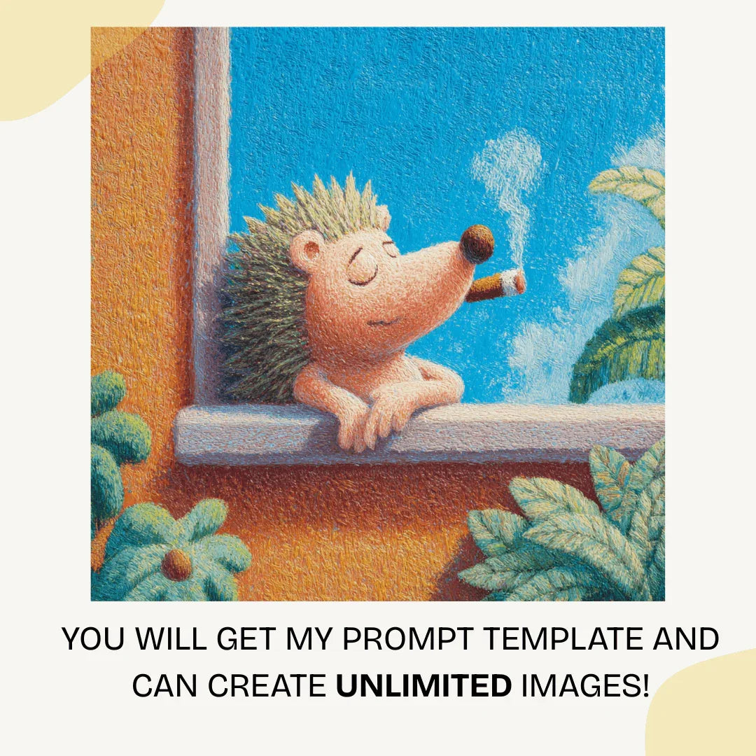 Midjourney Prompt for Cartoon Animals Smoking in Crayon Art Style - CITTRA Collective