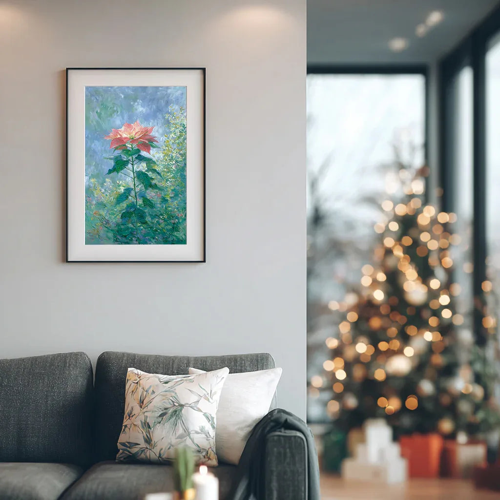 Floral Poinsettia Impressionist Print - CITTRA Collective
