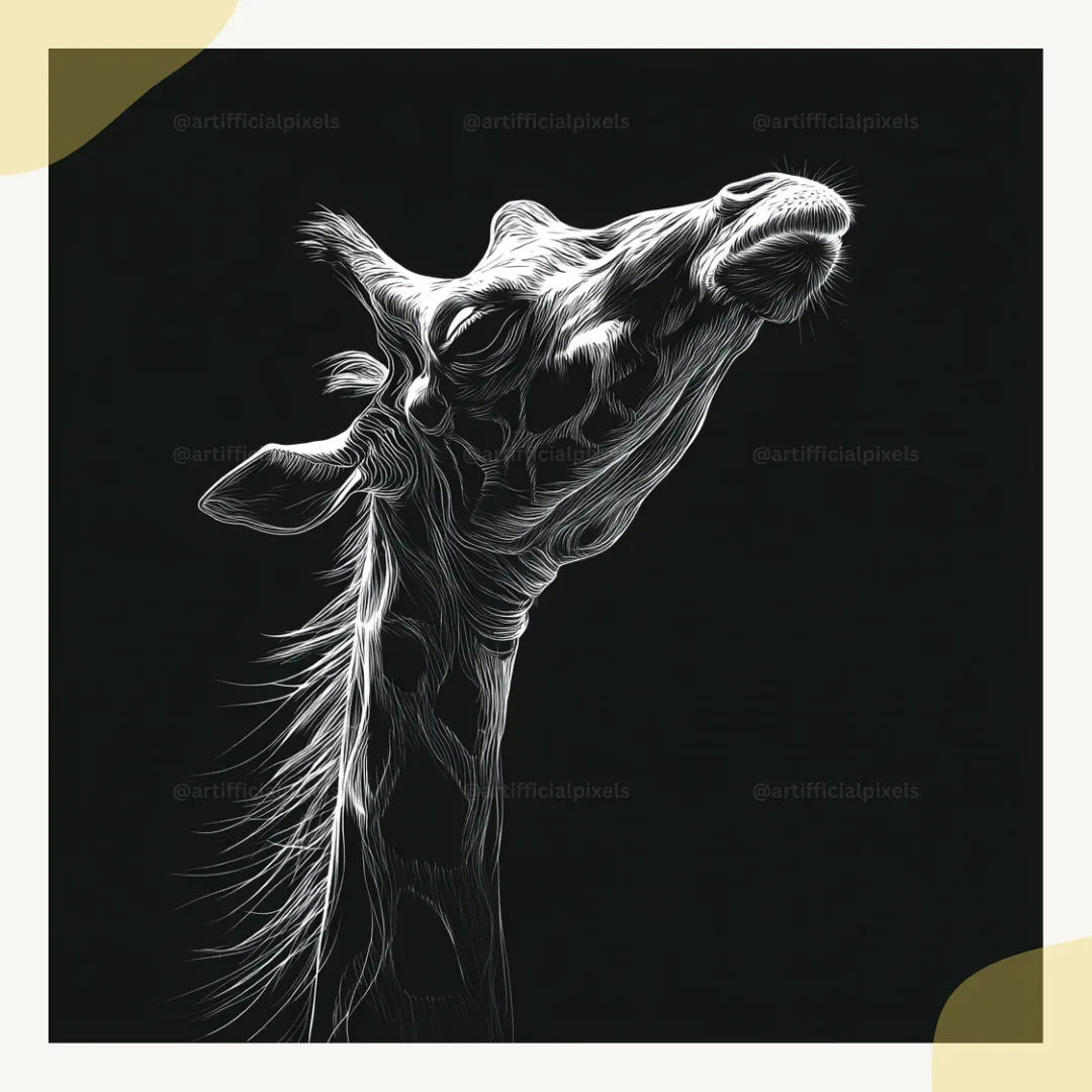 Clean minimal animal line art at 600 DPI print quality suitable for framed art and professional printing services

