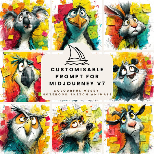 Sketchbook Animal AI Art Prompt for Midjourney AI Image Generator - CITTRA Collective