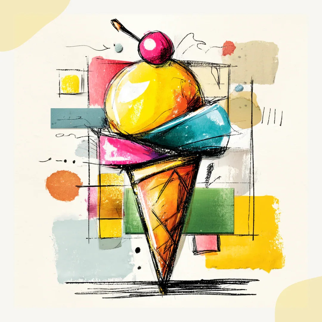 Messy Colourful Sketchpad Icons AI Art Prompt for Midjourney AI Image Generator - CITTRA Collective