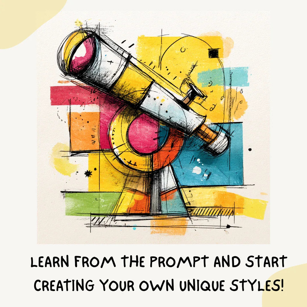 Messy Colourful Sketchpad Icons AI Art Prompt for Midjourney AI Image Generator - CITTRA Collective