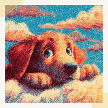 Midjourney Prompt: AI Generated Crayon Animals Floating on Clouds - CITTRA Collective