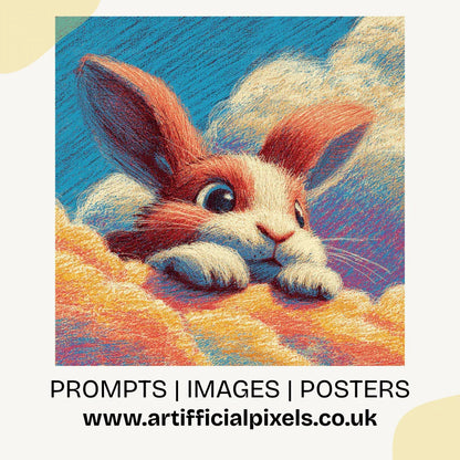 Midjourney Prompt: AI Generated Crayon Animals Floating on Clouds - CITTRA Collective