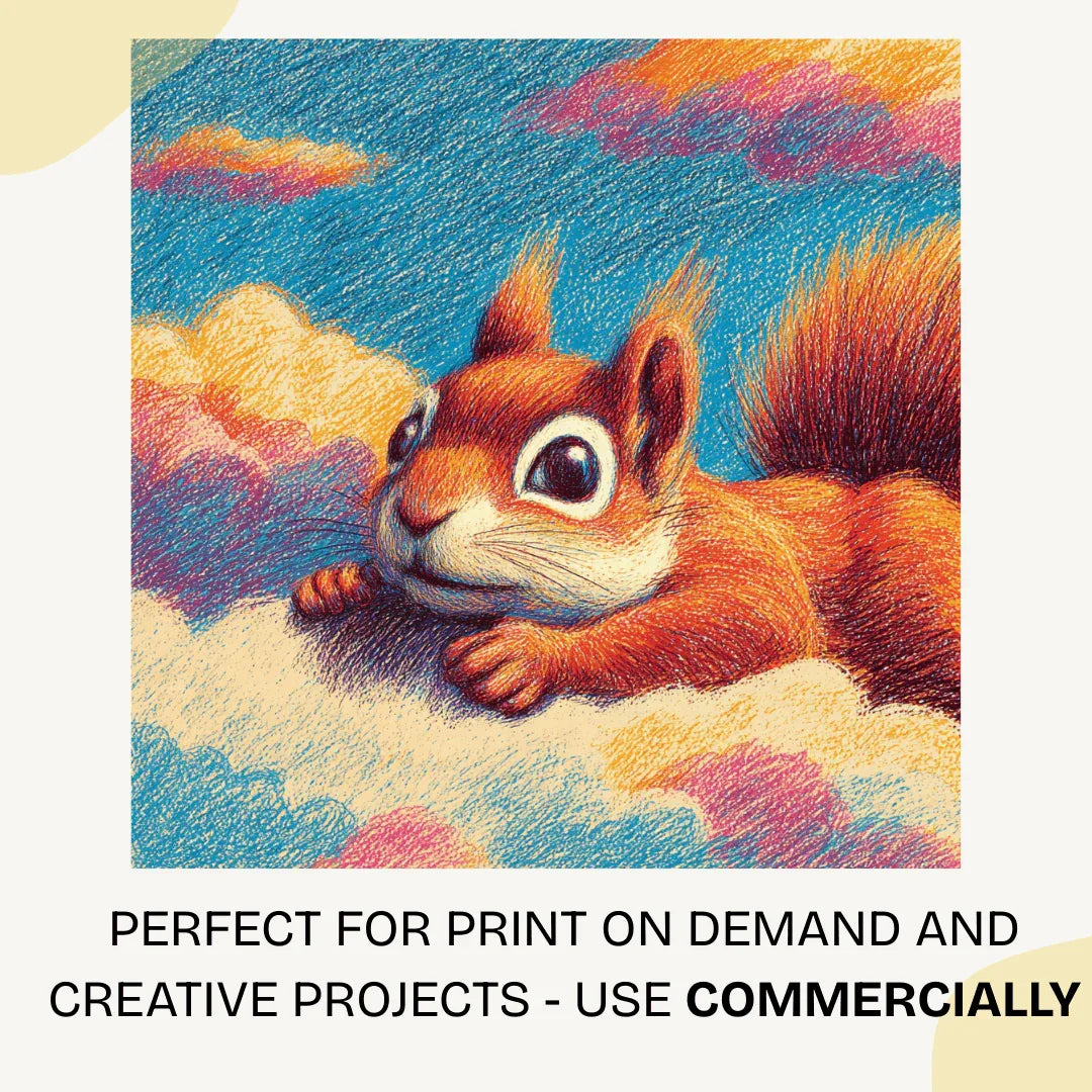 Midjourney Prompt: AI Generated Crayon Animals Floating on Clouds - CITTRA Collective