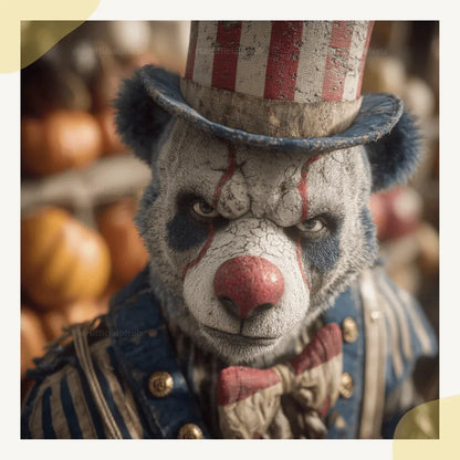 Editable Midjourney Prompt for Creepy American Halloween Animal Clowns - CITTRA Collective