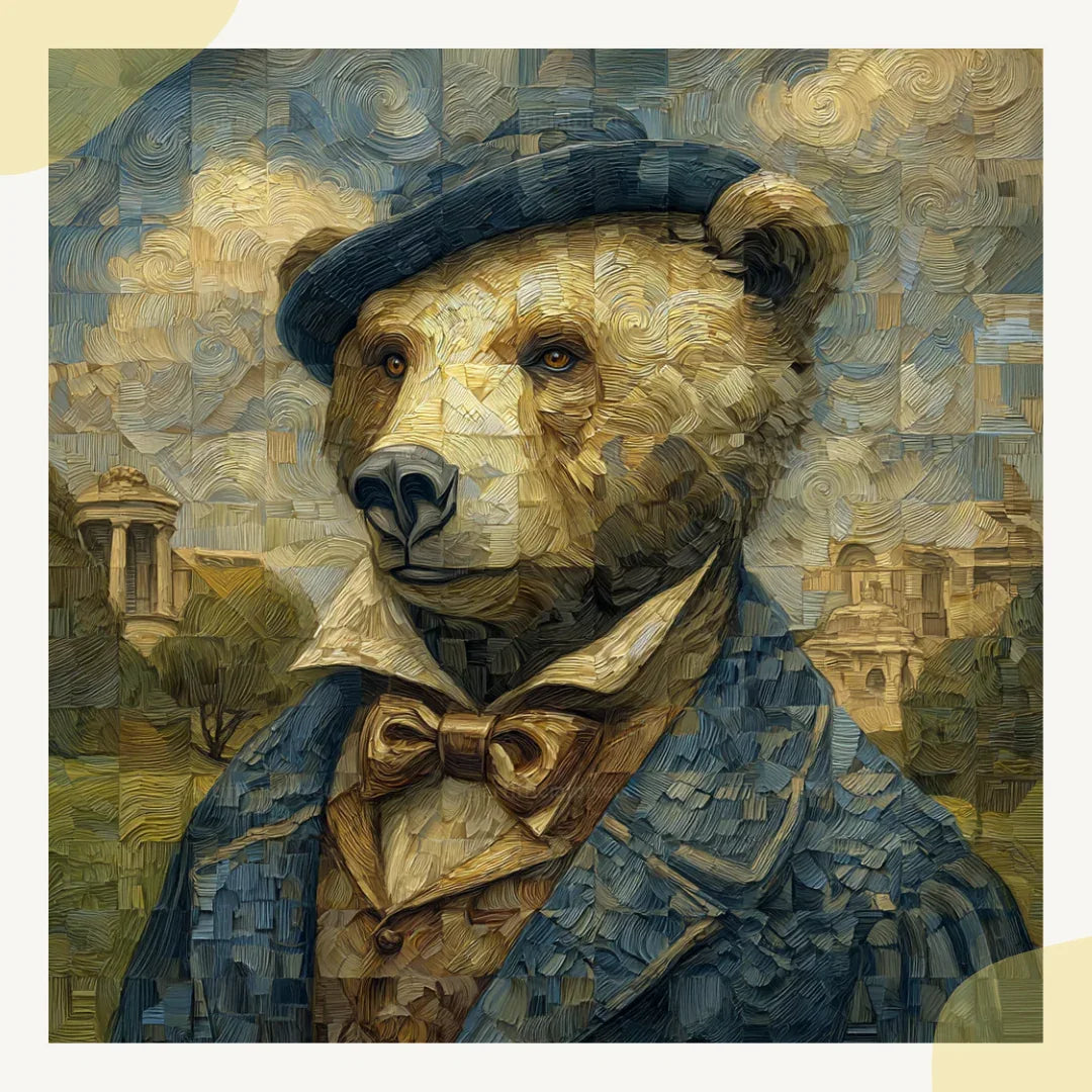 Mosaic Watercolour Animal Portraits Art Prompt for Midjourney AI Image Generator - CITTRA Collective