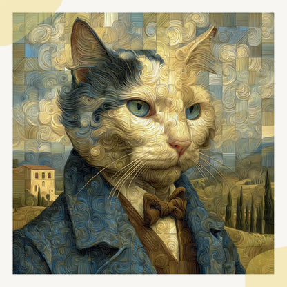 Mosaic Watercolour Animal Portraits Art Prompt for Midjourney AI Image Generator - CITTRA Collective