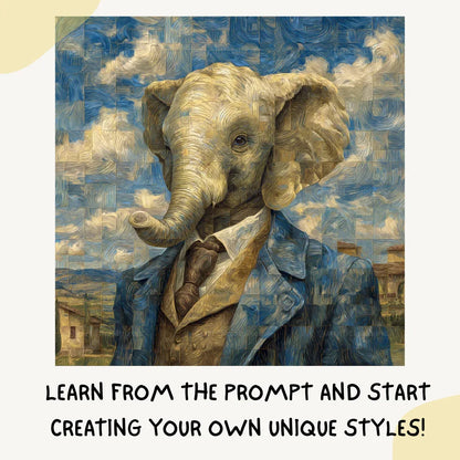 Mosaic Watercolour Animal Portraits Art Prompt for Midjourney AI Image Generator - CITTRA Collective