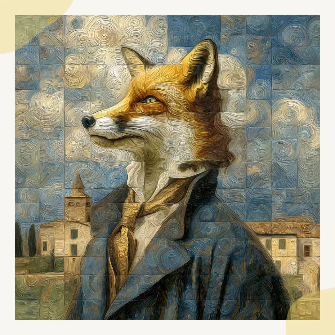 Mosaic Watercolour Animal Portraits Art Prompt for Midjourney AI Image Generator - CITTRA Collective