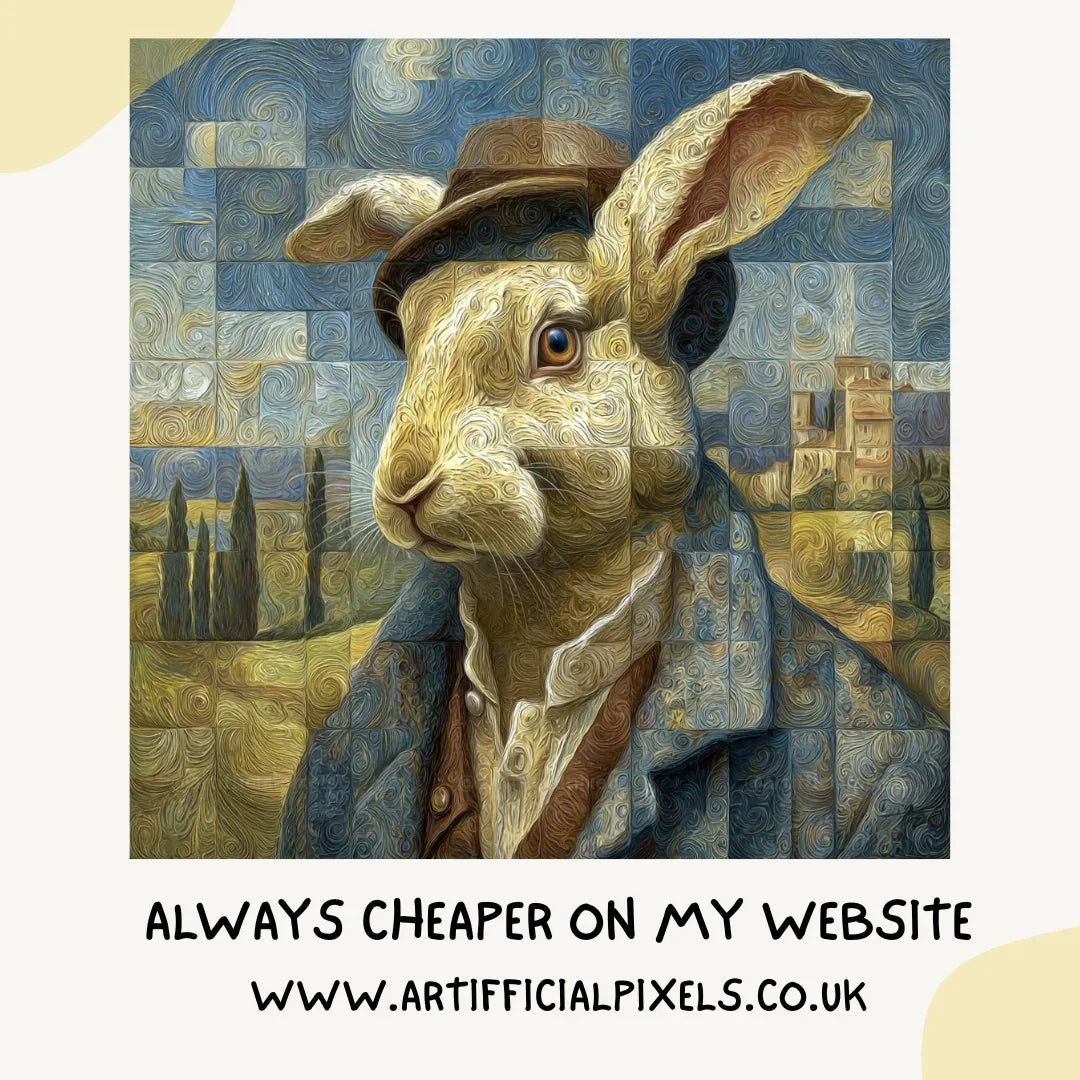 Mosaic Watercolour Animal Portraits Art Prompt for Midjourney AI Image Generator - CITTRA Collective