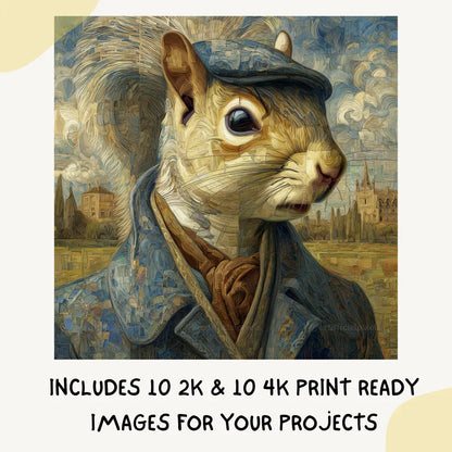 Mosaic Watercolour Animal Portraits Art Prompt for Midjourney AI Image Generator - CITTRA Collective