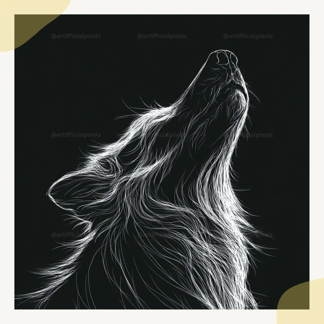 Customizable animal line art from Midjourney prompt digital download bundle with instant access and unlimited usage rights

