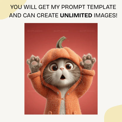 Editable Midjourney Prompt for Cute Pixar-Style Animals in Pumpkin Costumes - CITTRA Collective