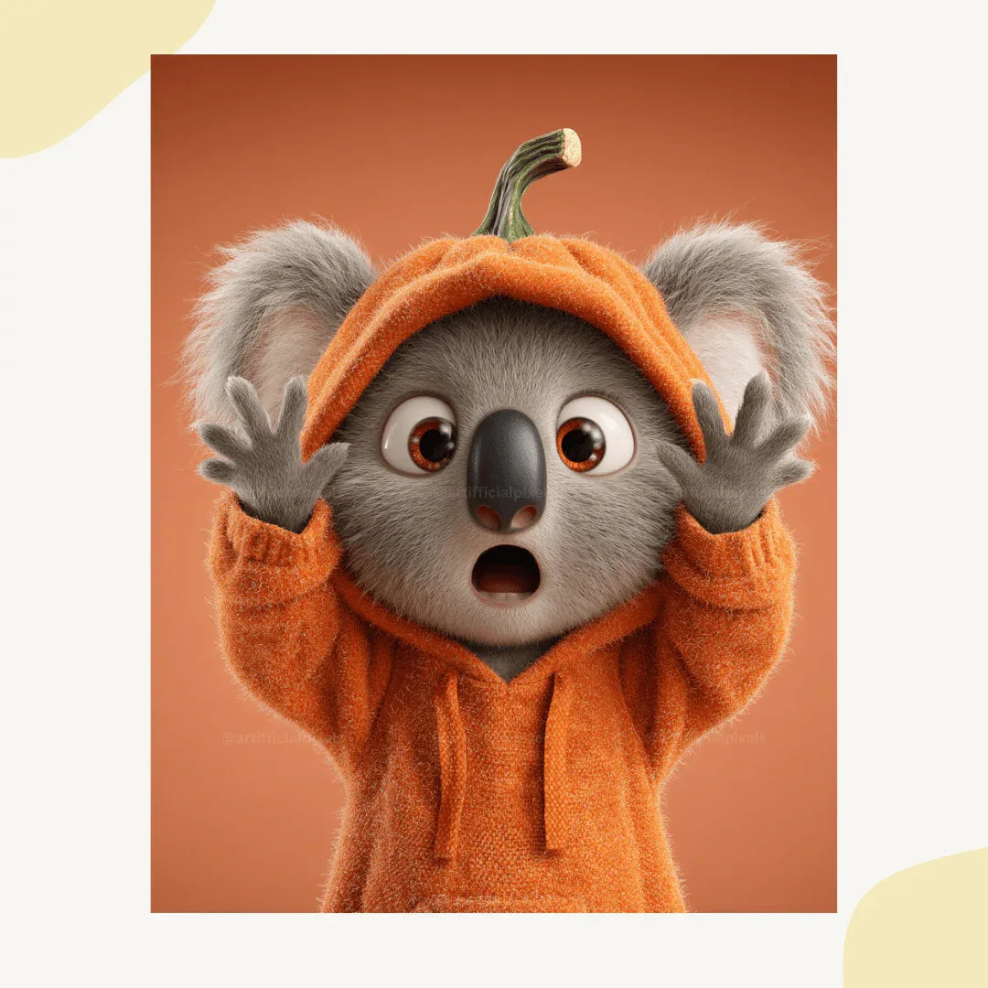 Editable Midjourney Prompt for Cute Pixar-Style Animals in Pumpkin Costumes - CITTRA Collective