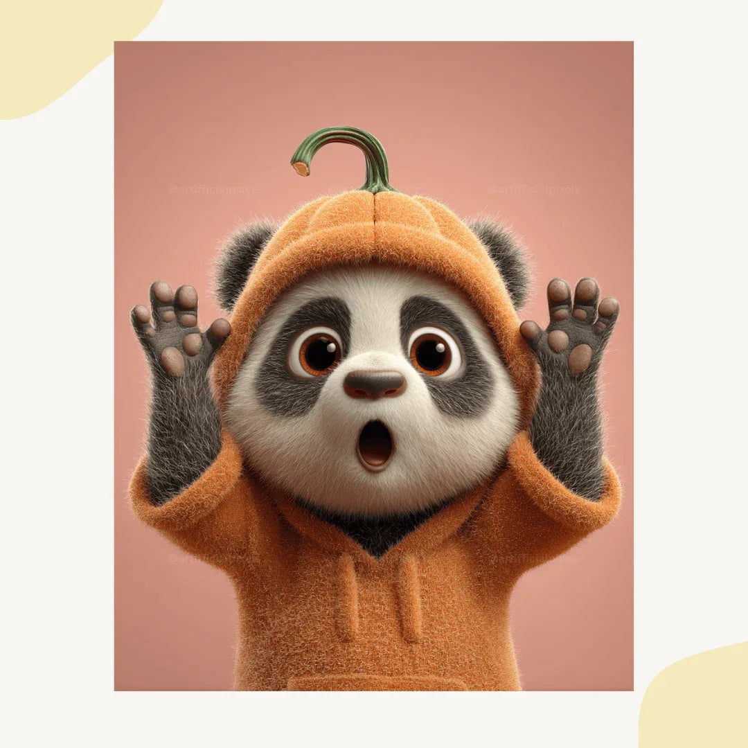 Editable Midjourney Prompt for Cute Pixar-Style Animals in Pumpkin Costumes - CITTRA Collective