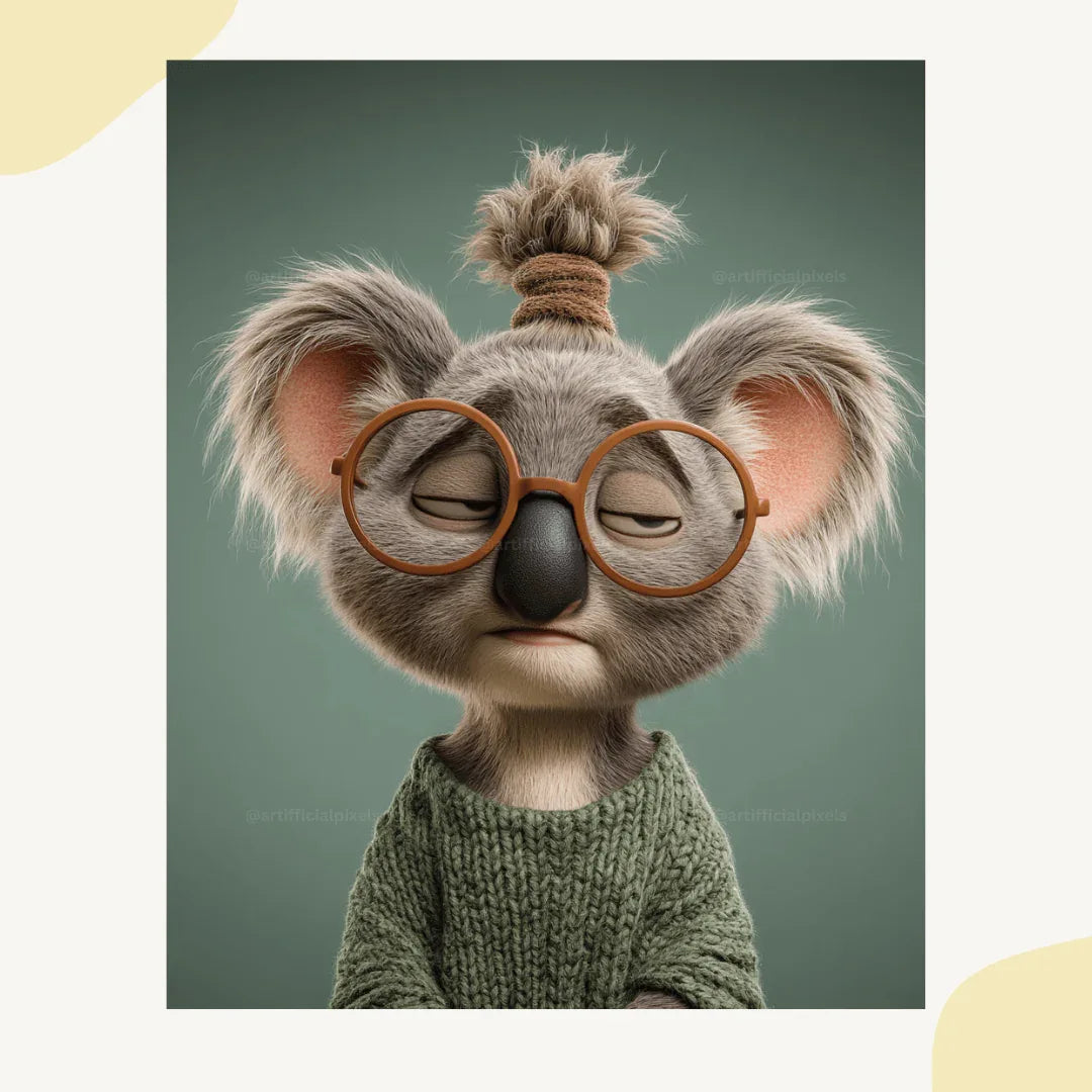 Midjourney Prompt for Creating Fed Up Pixar Style Animal Portraits - CITTRA Collective