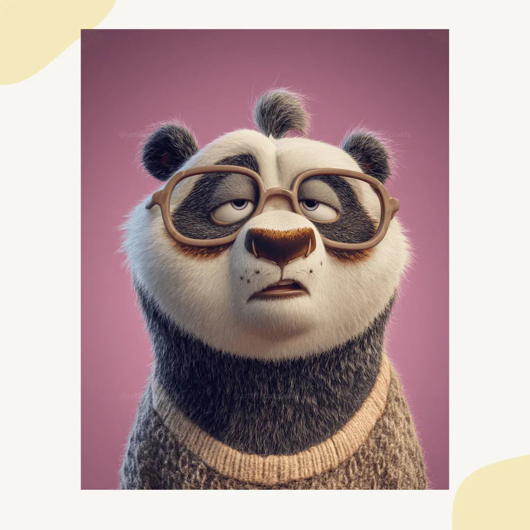 Midjourney Prompt for Creating Fed Up Pixar Style Animal Portraits - CITTRA Collective