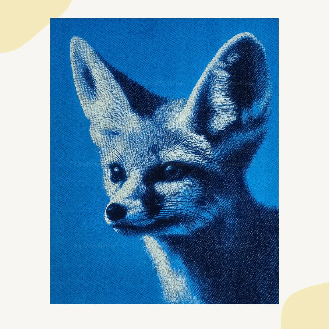 Midjourney Prompt for Blue Monochrome Animal Pointillism Posters - CITTRA Collective