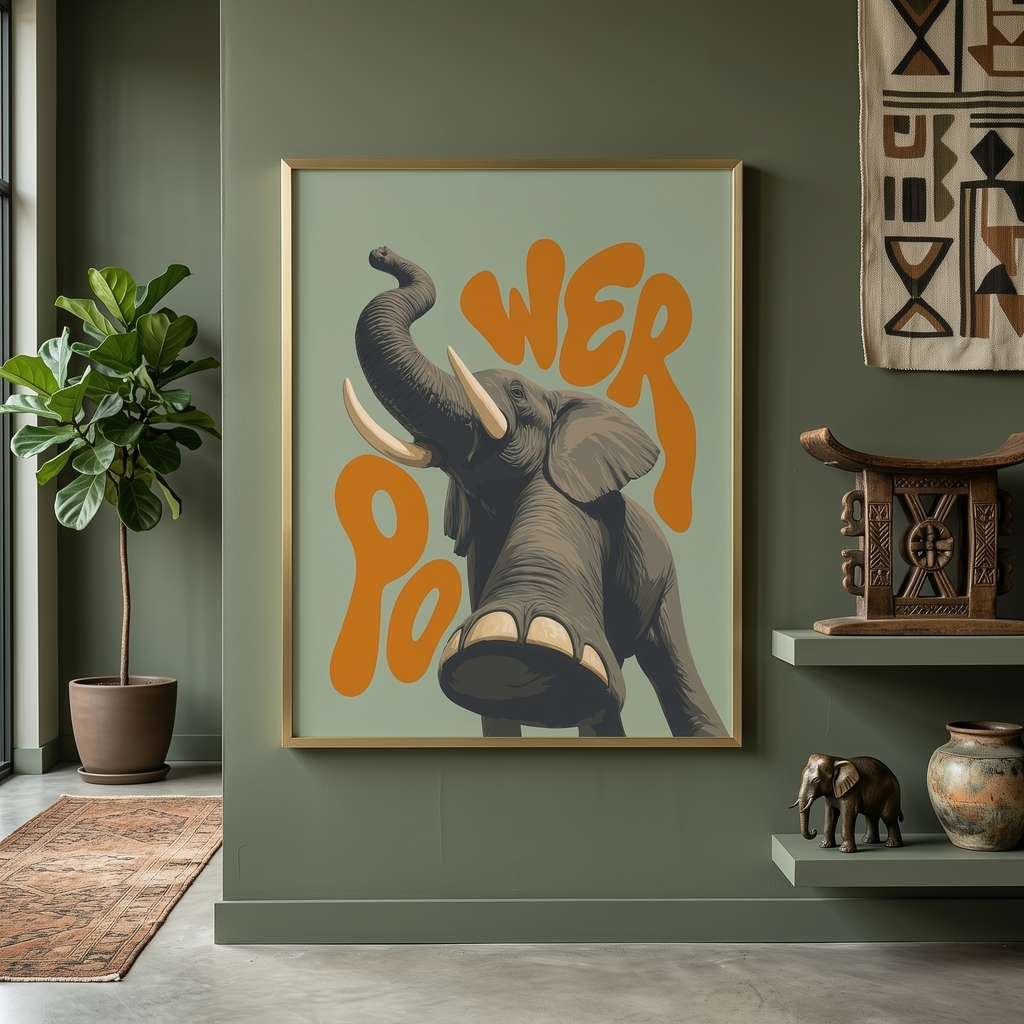 African Elephant Power Poster