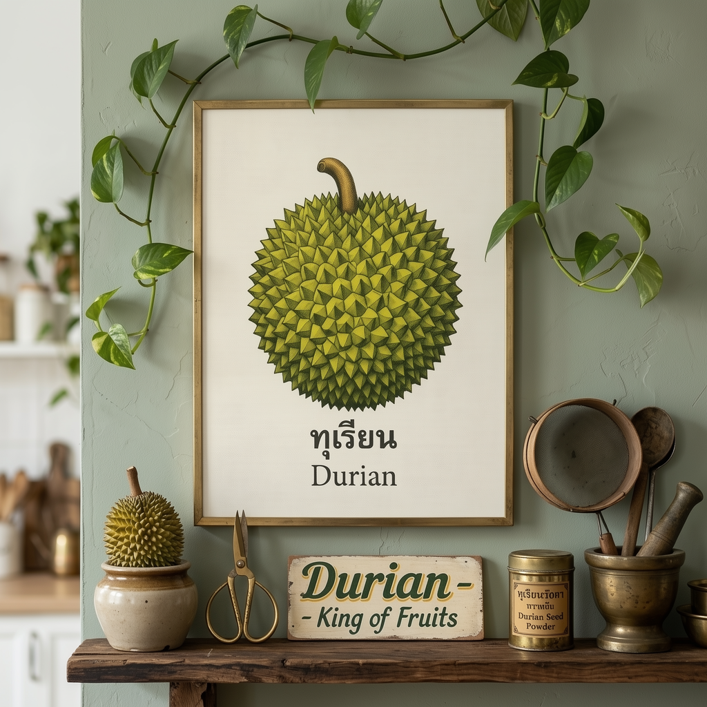 Minimalist Thai Durian Poster