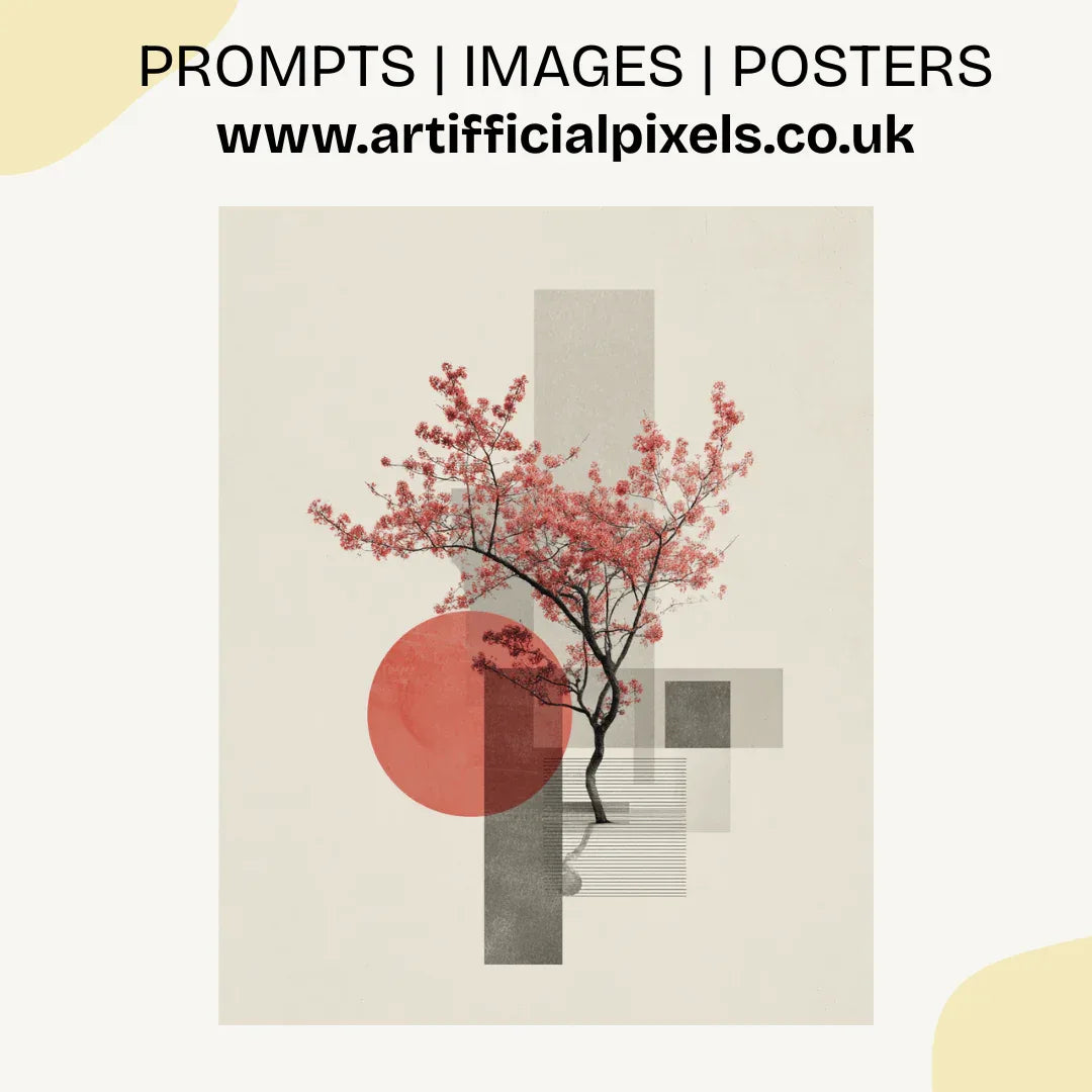 Minimalist Midjourney Prompt for Japanese Geometric Botanical Art - CITTRA Collective
